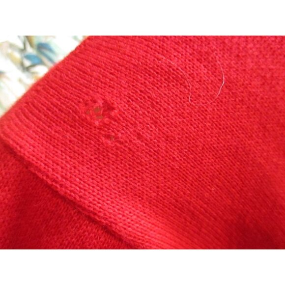 Medium Vintage Women's Cardigan Sweater 60s Grannycore Blood Red/Gray Minnesota - Picture 6 of 7